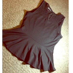 Black blouse with flare